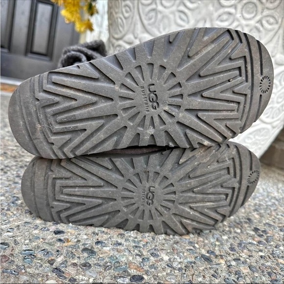 UGG Lattice Cardy Boots gray women’s size 6 knit fold over cozy slipper boots - Picture 4 of 8